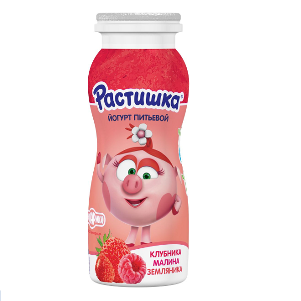 Йогурт РАСТИШКА питьевой клубника-малина-земляника 1,6% без змж 90гр