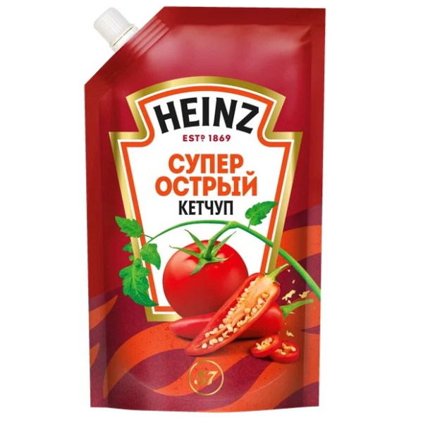 Кетчуп ХАЙНЦ супер острый 320 гр дой пак