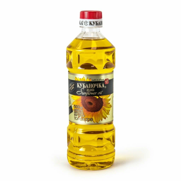 Масло подсолнечное КУБАНОЧКА нераф. 0,5л