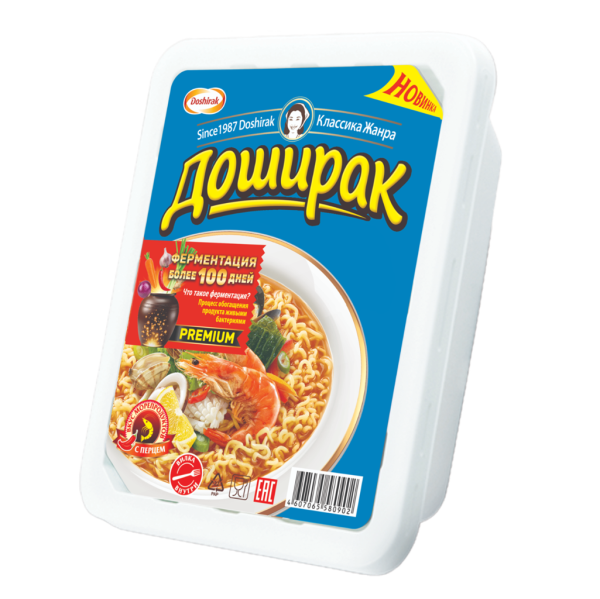 Лапша ДОШИРАК со вкусом морепродуктов 90гр лоток