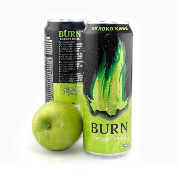 Напиток энергетический Burn яблоко-киви 449 мл