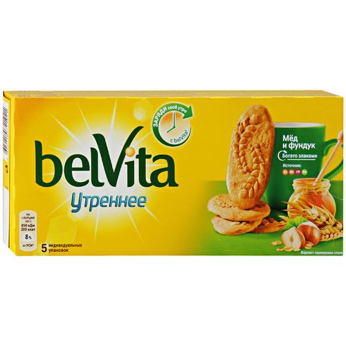 Печенье БЕЛВИТА ЮБИЛЕЙНОЕ Утреннее с фундуком и медом 225гр