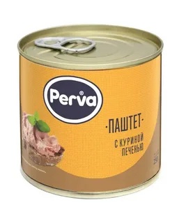 Паштет ПЕРВА с куриной печенью 250 гр ж/б ключ