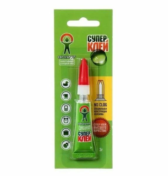Суперклей ЕВРОГАРАНТ, 3 г., бл. 12 шт, арт. 72/288