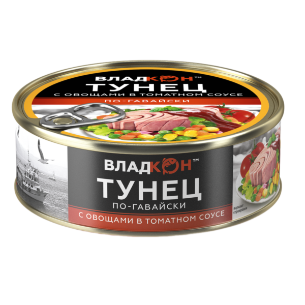 Килька ВЛАДКОН по - гавайски в т/с с овощами 240 гр ж/б ключ