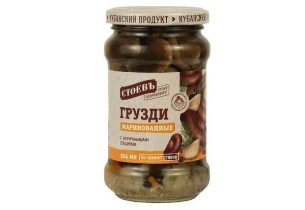 Грузди СТОЕВЪ маринованные 314 гр ст/б