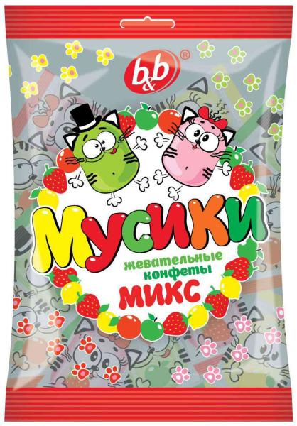 Конфеты БИ-ЭНД-БИ Мусики микс 180 гр м/у