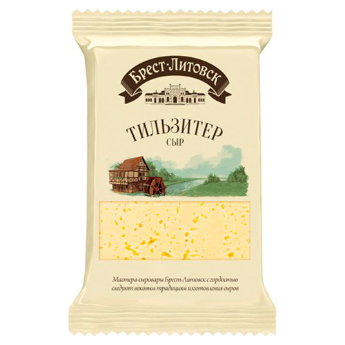 Сыр БРЕСТ-ЛИТОВСК Тильзитер 45% без змж 200гр