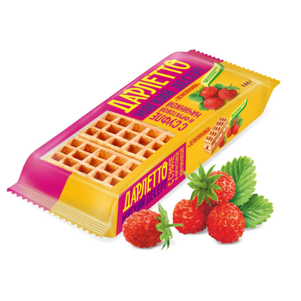 Вафли мягкие ДАРЛЕТТО суфле с земляникой 144 гр