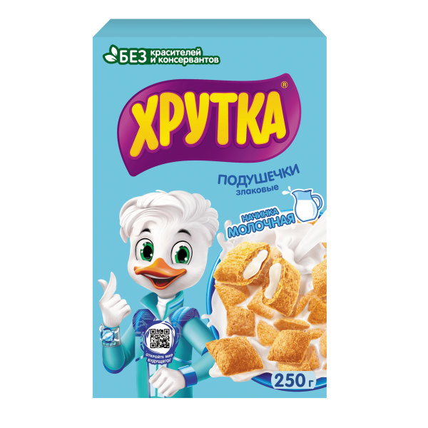 Завтрак сухой ХРУТКА подушечки с мол. начинкой 250гр