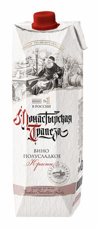 Вино МОНАСТЫРСКАЯ ТРАПЕЗА красное п/сл. т/пак 1л 10-12%