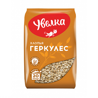 Хлопья УВЕЛКА Геркулес овсяные 400 гр. м/уп