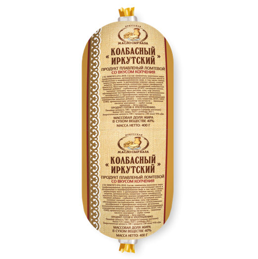 Продукт плавленый колбасный Иркутская Масло сыр база Иркутский 40% с змж 400гр
