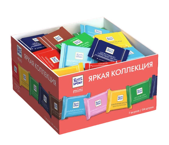 Набор мини-шоколада Ritter Sport Mini Яркая коллекция 7 вкусов 16,7 гр