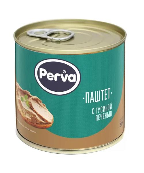Паштет ПЕРВА с гусиной печенью 250 гр  ж/б ключ