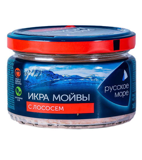 Икра РУССКОЕ МОРЕ мойвы в майон соус с лосос 165гр