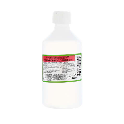Перекись водорода 3 %, р-р для мест.прим., 100 мл., арт. 00-00001074