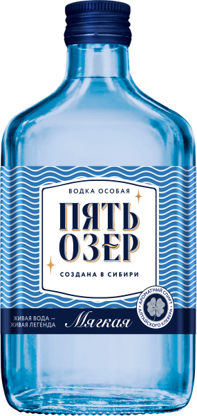 Водка ПЯТЬ ОЗЕР Мягкая 0,25л 38%