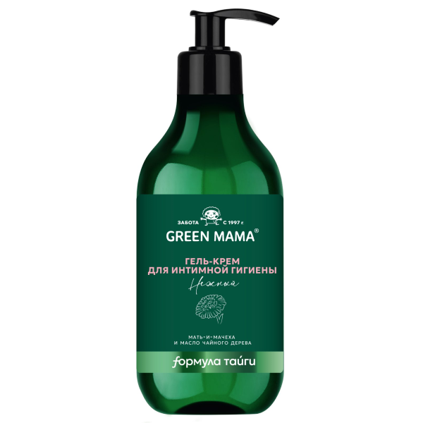 Нежный крем-гель Green Mama для интимной гигиены "Мать-и-мачеха и масло чайного дерева", 300 мл