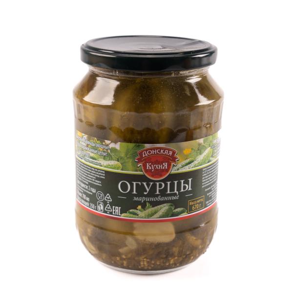 Огурцы ДОНСКАЯ КУХНЯ маринованные 670 гр ст/б