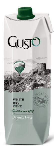 Вино ГУСТО белое сух. т/пак 1л 10-12%