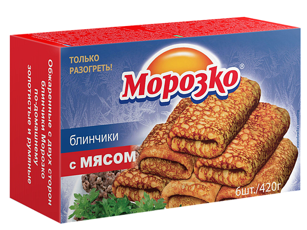Блинчики МОРОЗКО с мясом замороженные 420гр