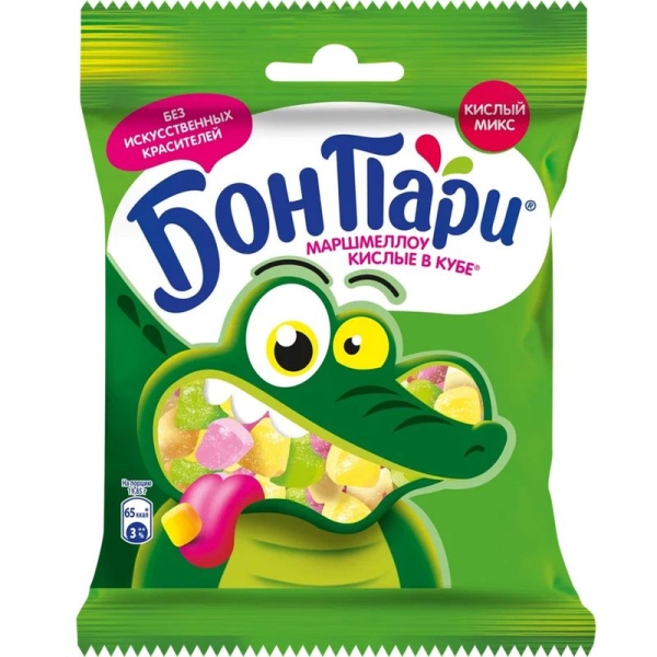 Маршмеллоу БОН ПАРИ Кислые кубы 65 гр