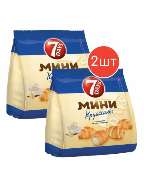 Мини круассаны СЕВЕН ДЭЙС с кремом ваниль 176 гр