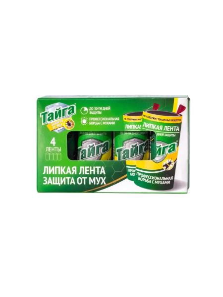 Лента липкая ТАЙГА от мух в коробочке 4 ед.