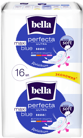 Прокладки БЕЛЛА Перфекта Ультра Макси Блю ультратонкие 16шт