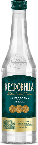 Водка КЕДРОВИЦА на кедровых орехах 0,5л 40%