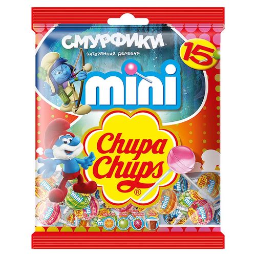 Карамель ЧУПА ЧУПС Мини пакет Смурфики 15*6гр