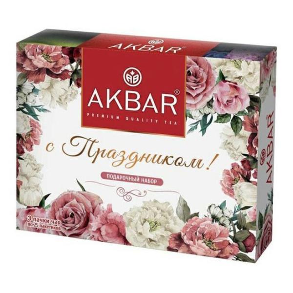 Набор подарочный АКБАР С Праздником 3 вида*25 пак с/я 112,5 гр