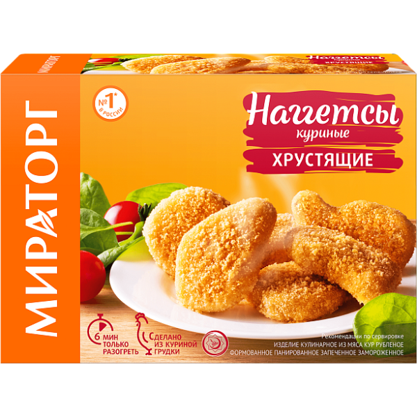 Наггетсы МИРАТОРГ куриные хрустящие замороженные 300гр