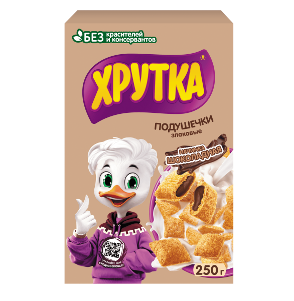 Завтрак сухой ХРУТКА подушечки с шок.начинкой 250гр