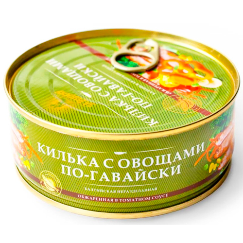 Килька ЗА РОДИНУ балтийская в т/с обж. по-гавайски 240гр ж/б ключ