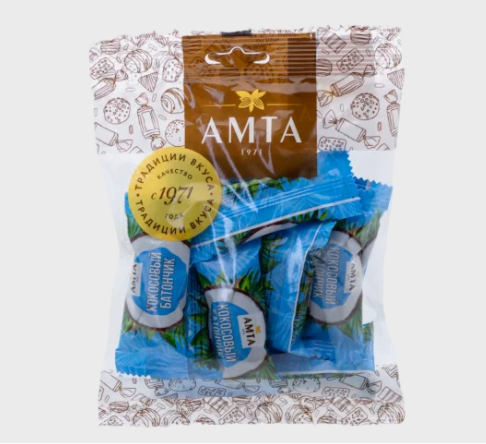 Конфеты шоколадные АМТА Кокосовый батончик 140 гр