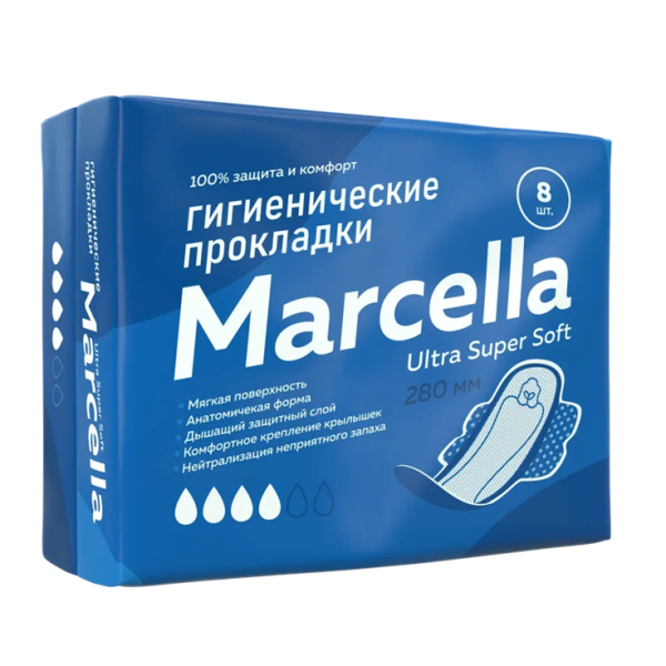 Гигиенические прокладки Marcella ultra super soft, 8шт