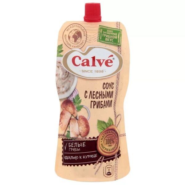 Соус майонезный КАЛЬВЕ лесные грибы 230 гр дой пак РСТ01320
