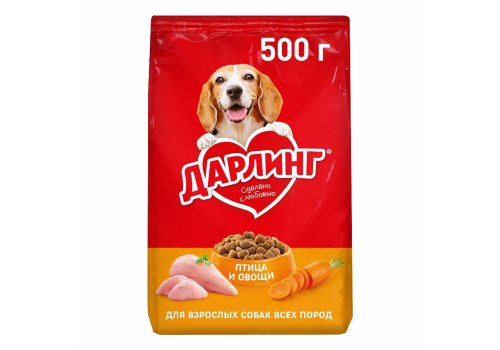 Корм ДАРЛИНГ для собак птица с овощами  500г