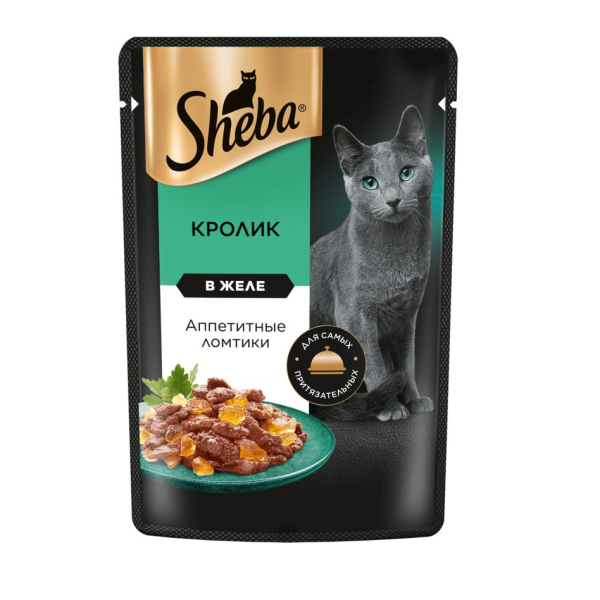 Корм ШЕБА Для кошек кролик в желе 75гр