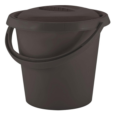 Ведро с крышкой Рок-н-Ролл 10 л., цв. антрацит, арт. SC110510003, Пластик Репаблик