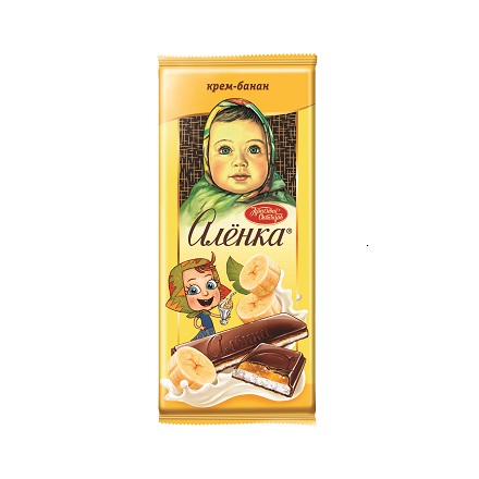 Шоколад молочный КРАСНЫЙ ОКТЯБРЬ Алёнка с начинкой крем банан 87 гр