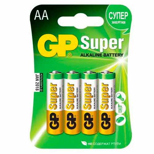 Батарейки GP Супер Алкалин 15A3/1-2CR4, 40/320, АА 4 шт