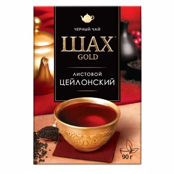 Чай чёрный ШАХ Голд цейлонский листовой 90 гр