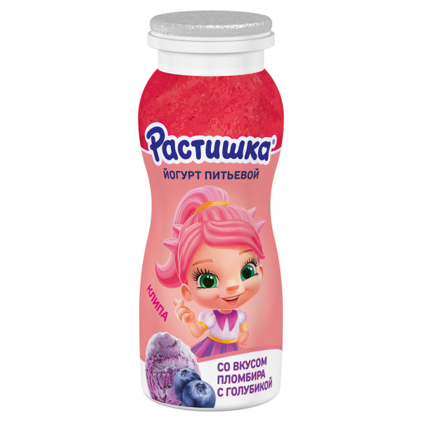 Йогурт РАСТИШКА питьевой пломбир с голубикой 1,6% без змж 90гр