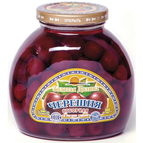 Компот ЗОЛОТАЯ ДОЛИНА из черешни 580 гр ст/б