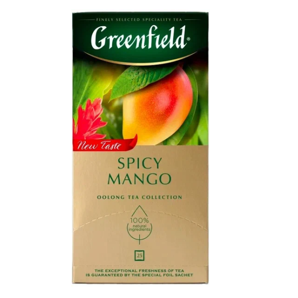 Чай зелёный ГРИНФИЛД Спайси Манго с добав. имбиря и манго 1,5грx25 пак