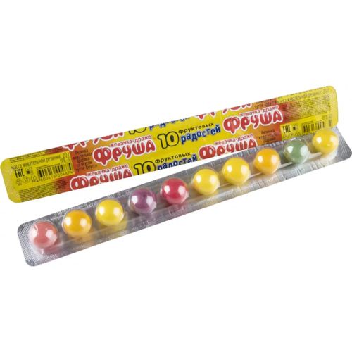 Драже жевательное ФРУША 10 Фруктовых радостей мал. шар. 20гр