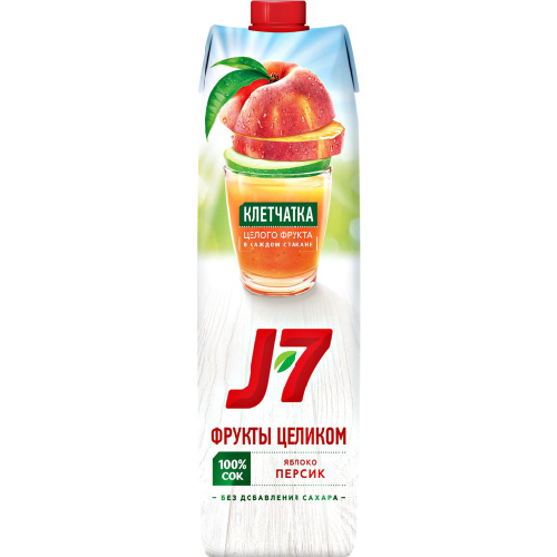 Сок J7 яблоко-персик с мякотью 0.97л